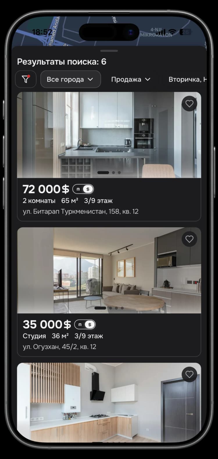 Emläk jikme-jiklikleri ekrany